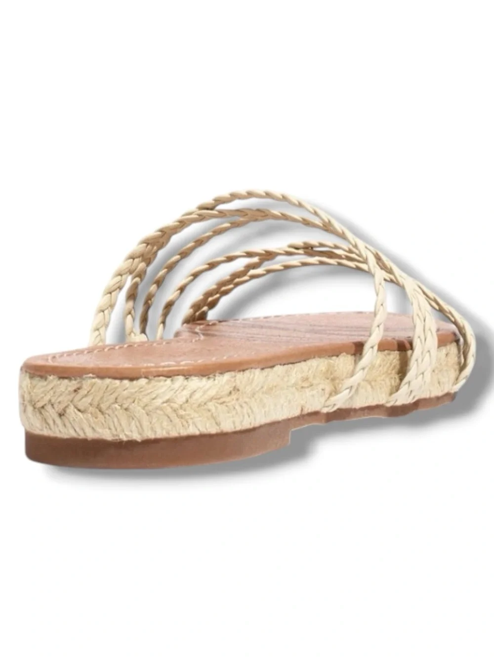 NWT Madewell Kathryn Espadrille Slide Sandal Alabaster Leather Braided Flat 9.5